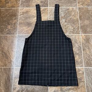 Forever 21 Womens Plaid Jumper Dress Plus Size Small Black Mini Pinafore